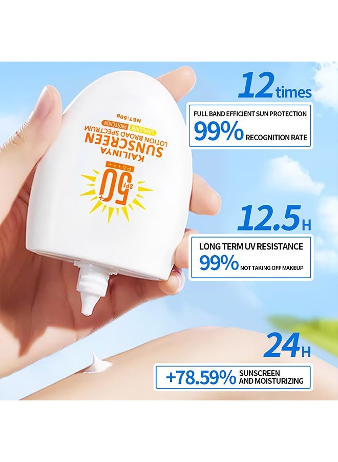KAILINYA Whitening Sunscreen with SPF 50+++ Suitable for All Areas Waterproof and Sweatproof for Summer Military Training (50g) - Image 2